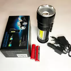 Ручной фонарик led Bailong S912-XPE+COB | Мощный ручной фонарик | Фонарик с зарядкой от сети | Мощный SR-205 ручной фонарик