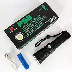Карманный фонарь Bailong BL-P03-P50 с usb зарядкой | Мощный карманный фонарик | Мощный EP-766 ручной фонарик