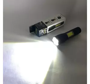 Фонарик аккумуляторный ручной Bailong BL-29 диод T6 + COB зарядка от USB, фонарик HE-608 led, водонепроницаемый