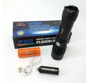 Фонарь аккумуляторный X-Balog BL-B88-P90, яркий фонарик, качественный фонарик, мощный DA-709 ручной фонарик