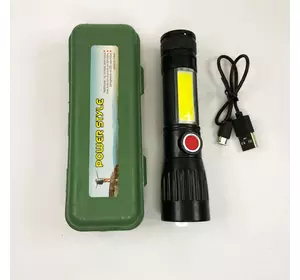 Мощный аккумуляторный лед фонарик X-Balog BL-645S-XPE+COB, Лед фонарь ручной, Фонарик с зарядкой GR-503 от сети