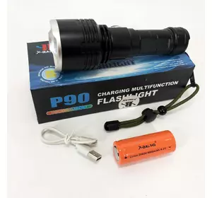 Супер яркий фонарик X-Balog BL-531-P90 / Мощный аккумуляторный лед фонарик / Фонарик GL-443 police оригинал